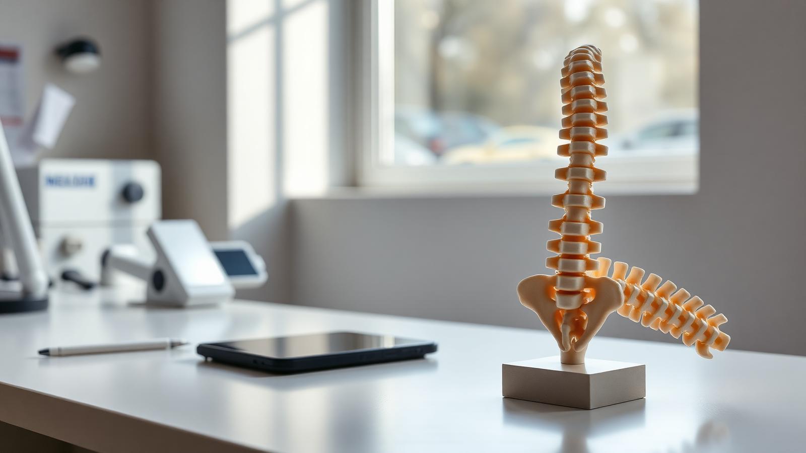 Anatomisches Modell der Wirbelsäule im Sprechzimmer